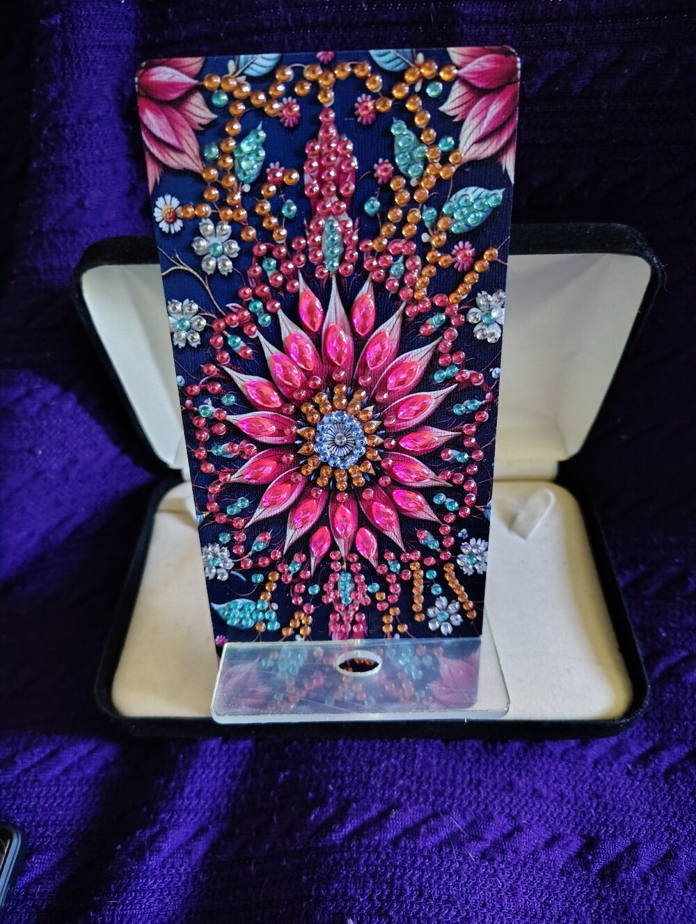 📱🪞NEW Handmade Bedazzled Acrylic Cell Phone Stand/Mirror 📱🪞